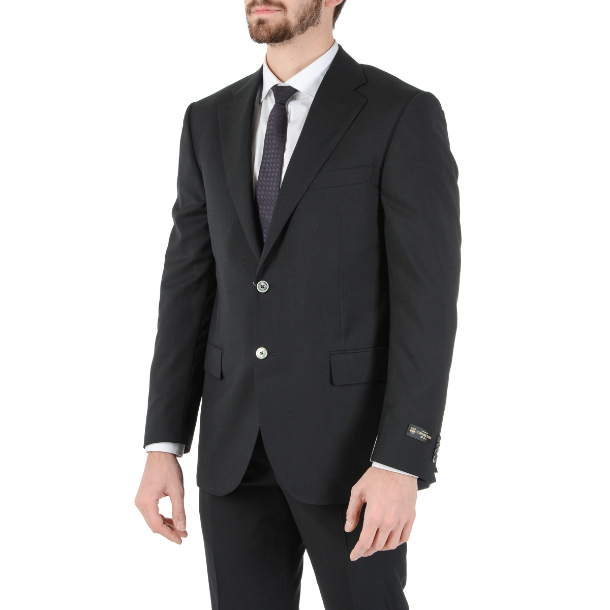 Traje Corneliani para hombre, manga larga, gris oscuro, talla Super 130