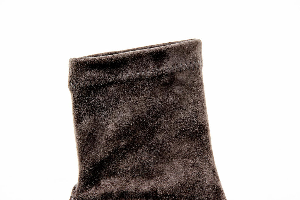Robert Clergerie Paris - Bota corta para mujer NERDALJ VELOURS STRETCH ANTRACITA DBL