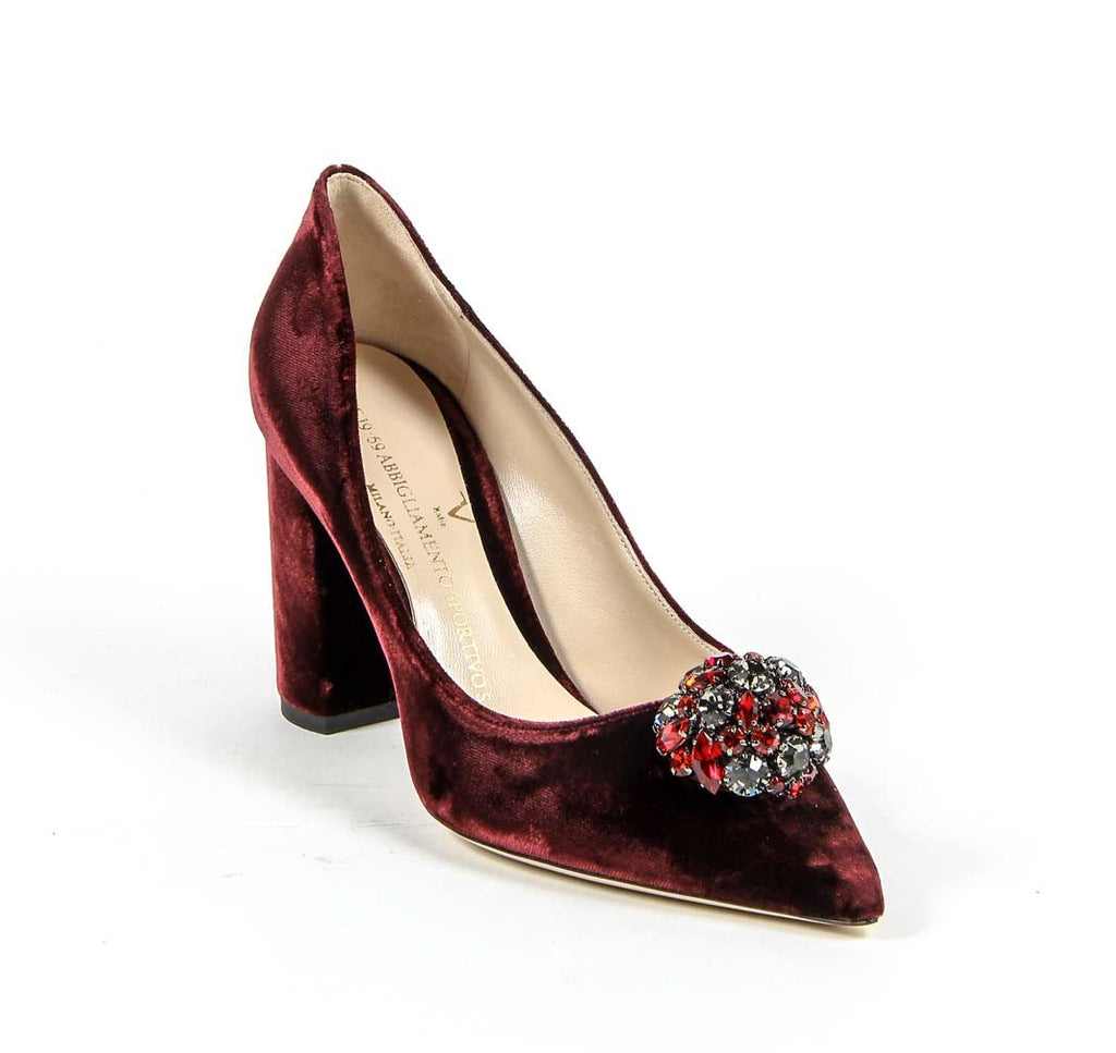V 1969 Italia Zapatos de salón para mujer 3108220 VELLUTO BURDEOS