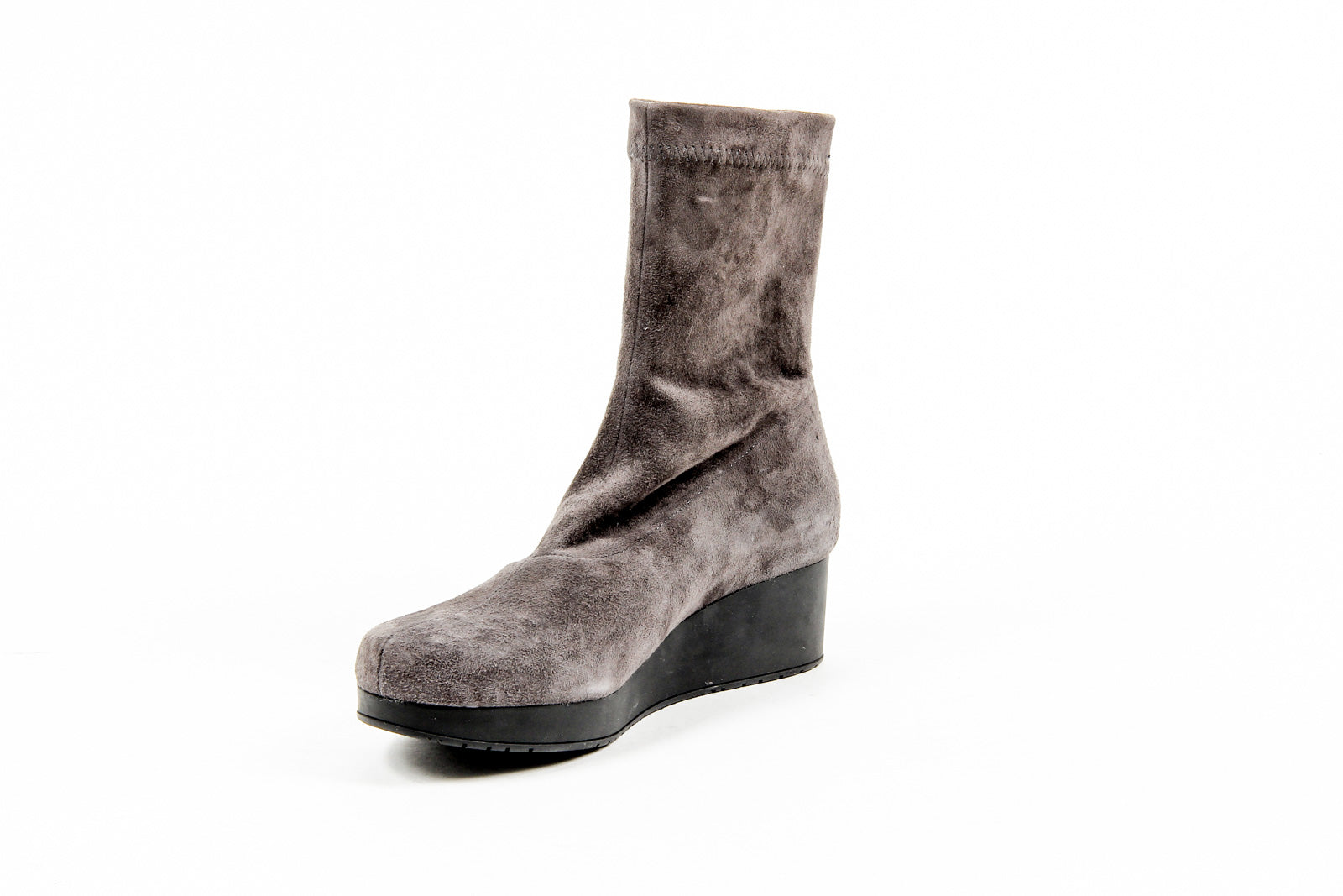 Robert Clergerie Paris - Bota corta para mujer NERDALJ VELOURS STRETCH ANTRACITA DBL