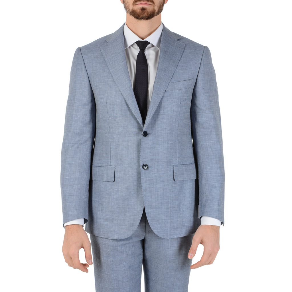 Corneliani Mens Suit Long Sleeves Light Blue