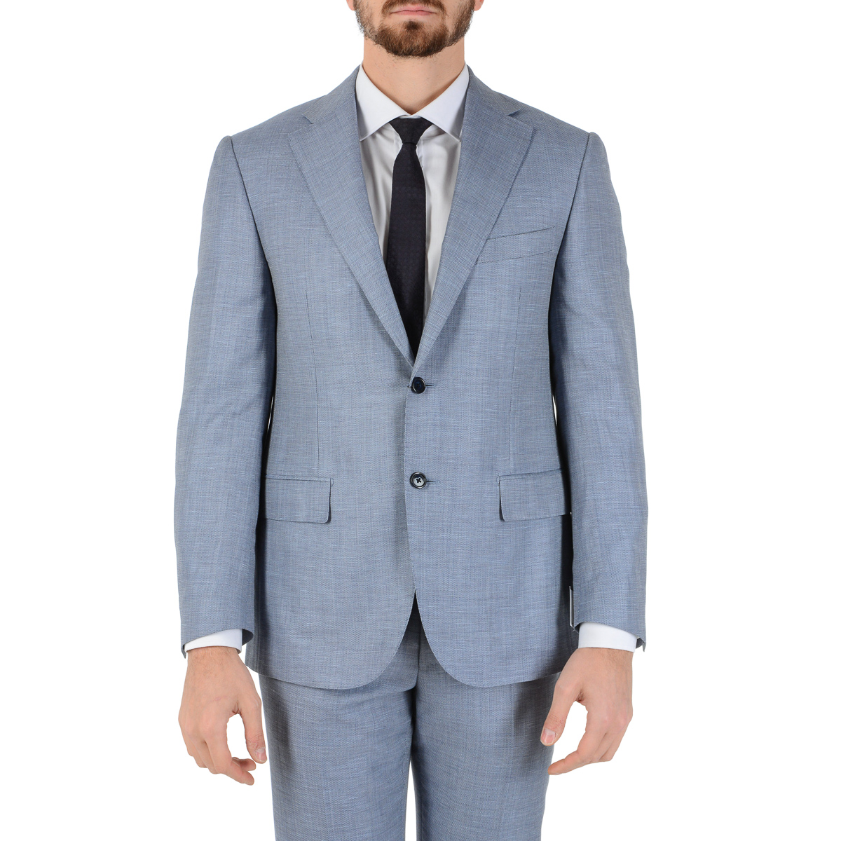 Corneliani Mens Suit Long Sleeves Light Blue