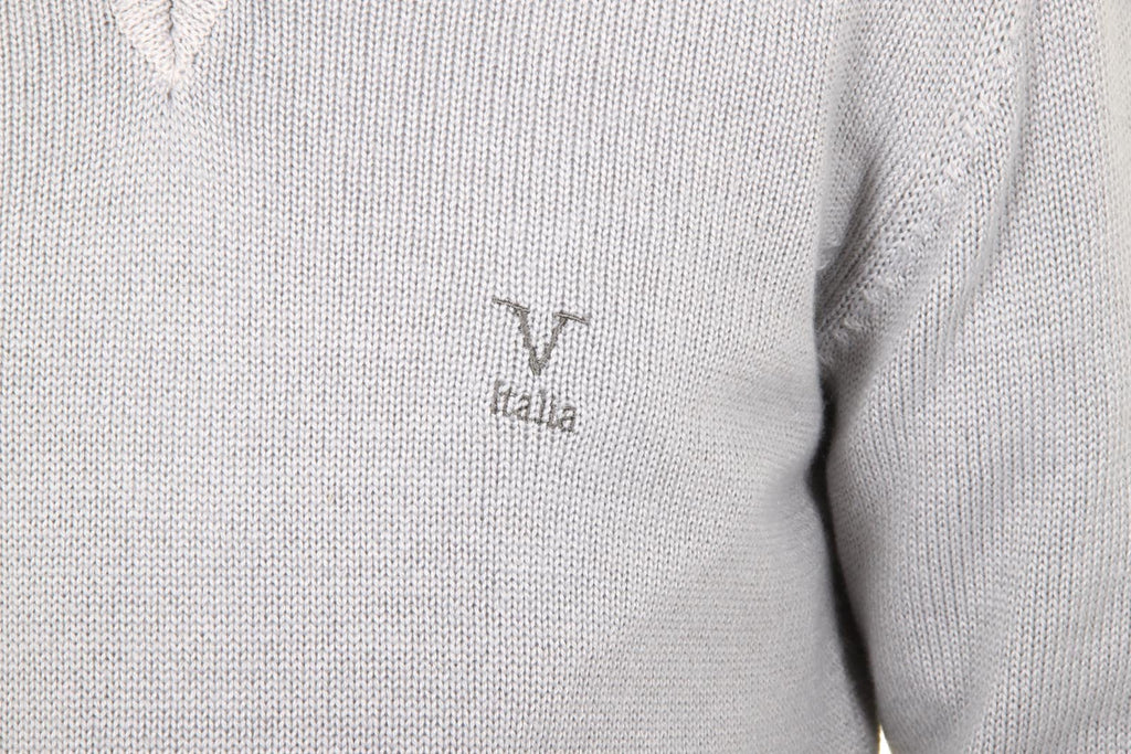 V 1969 Italia Jersey con cuello de pico para hombre 9803 SCOLLO V GRIGIO MEDIO
