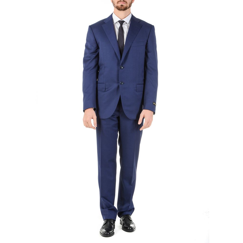 Corneliani Mens Suit Long Sleeves Blue Super 130's