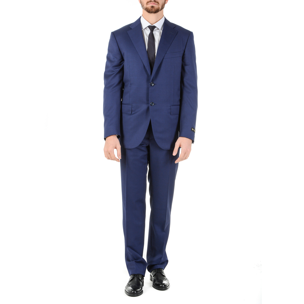 Corneliani Mens Suit Long Sleeves Blue Super 130's