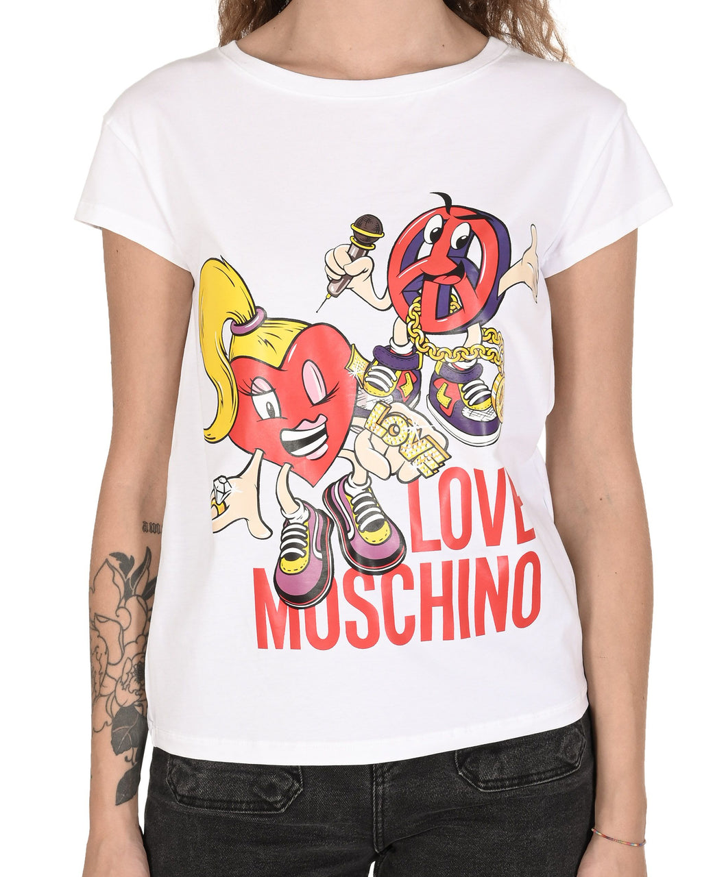 Camiseta de mujer Love Moschino W 4 F30 1M E 2065 A00 BLANCO ÓPTICO