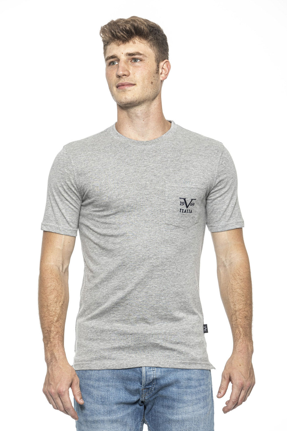 Camiseta Italia 19V69 para hombre gris IVAN GREY