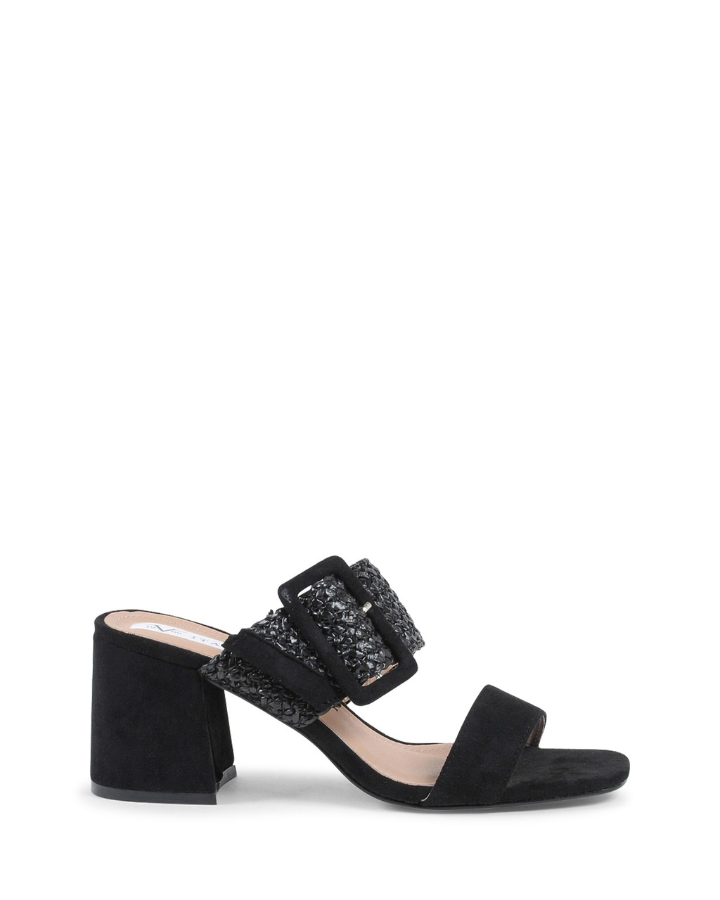 19V69 Italia Sandalias tipo mule para mujer, color negro, V20 NEGRO