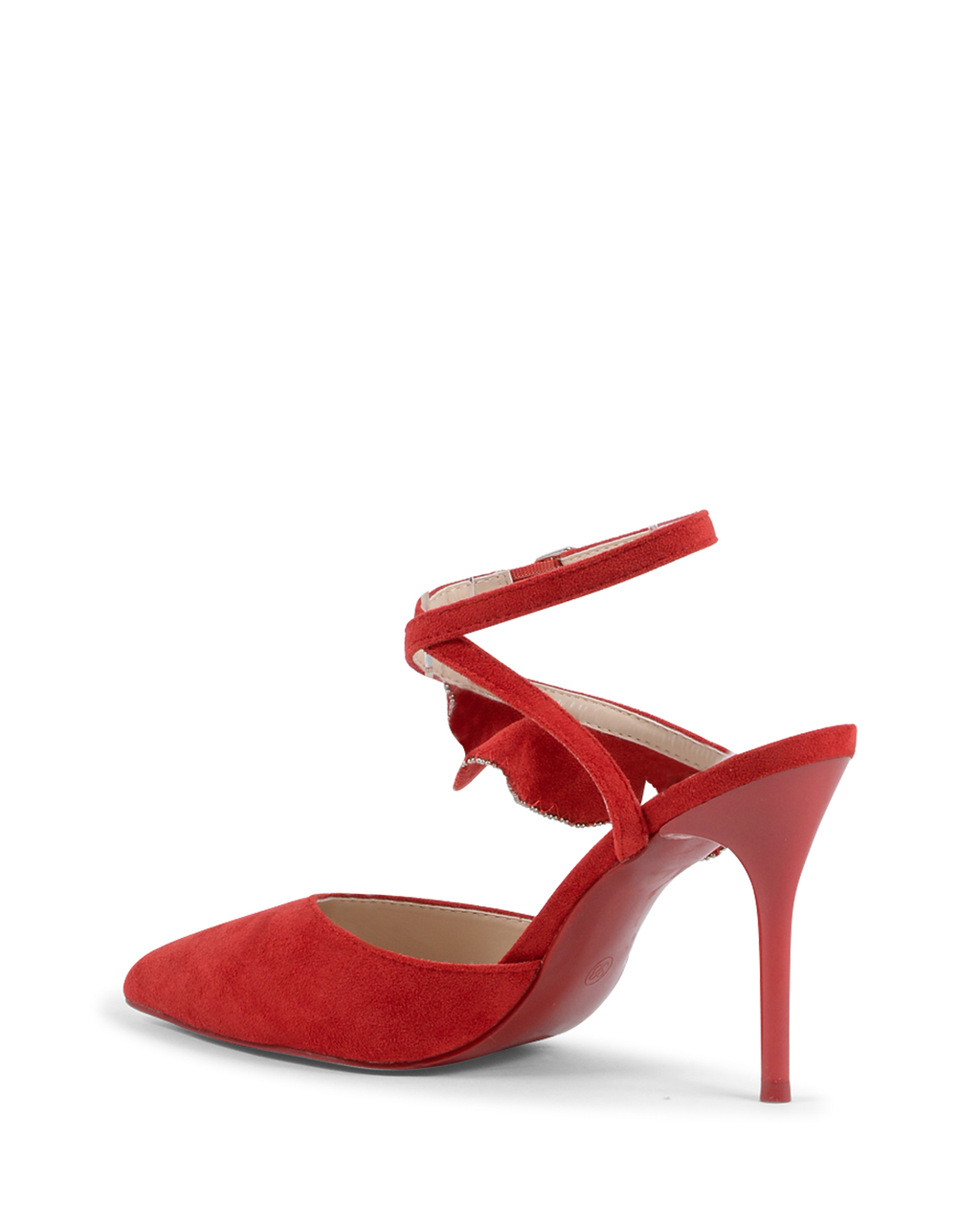 19V69 Italia Sandalia con tira al tobillo para mujer, color rojo V151 ROJO
