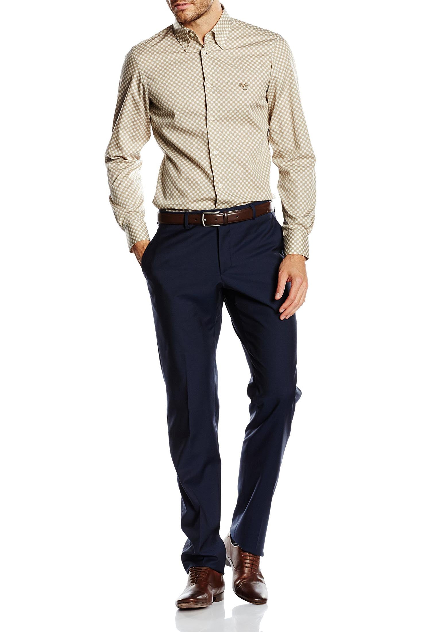 Camisa de cuello abotonado ajustada para hombre V 1969 Italia SBD30