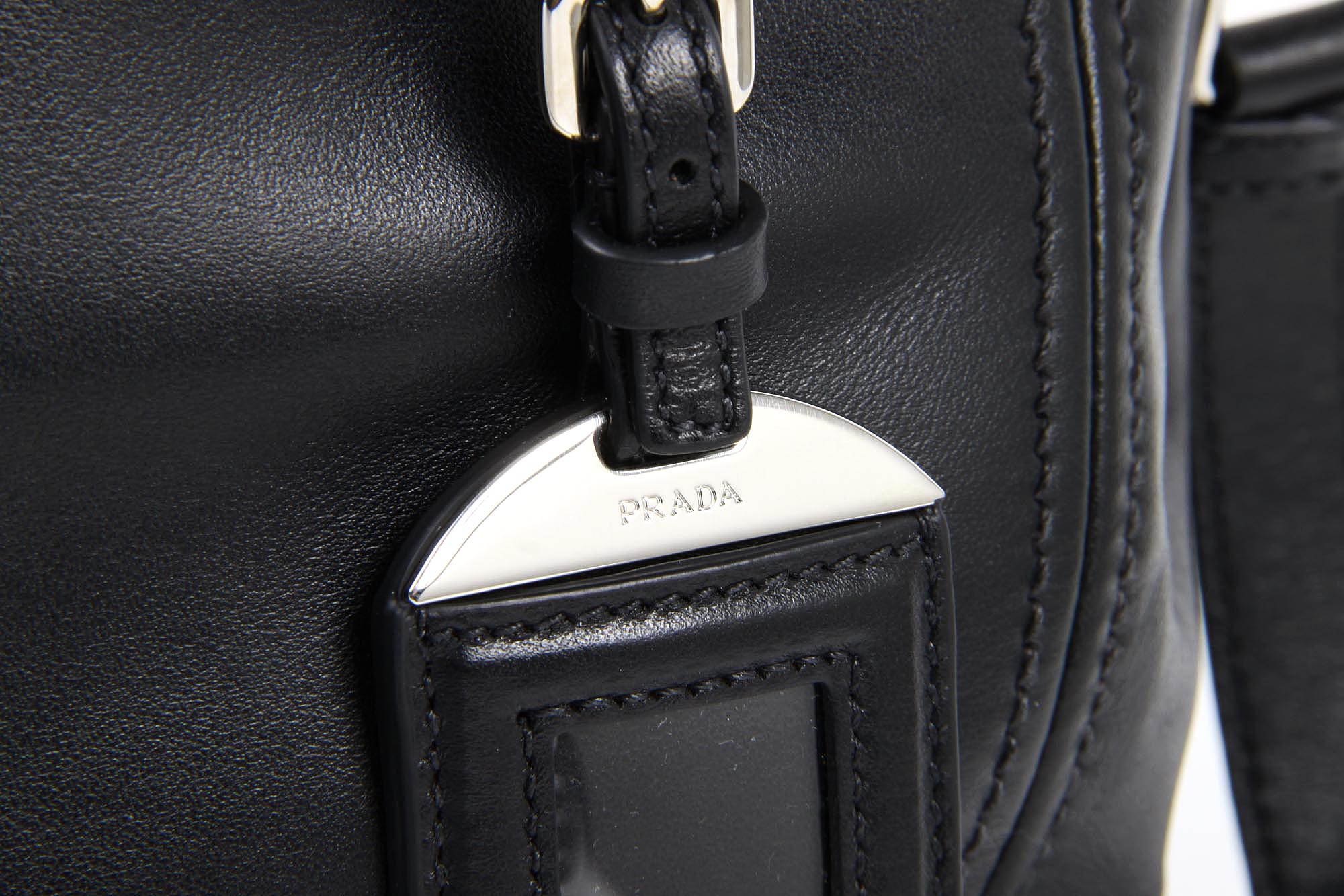 Bolso de compras Prada BN2866 Nero Soft Calf