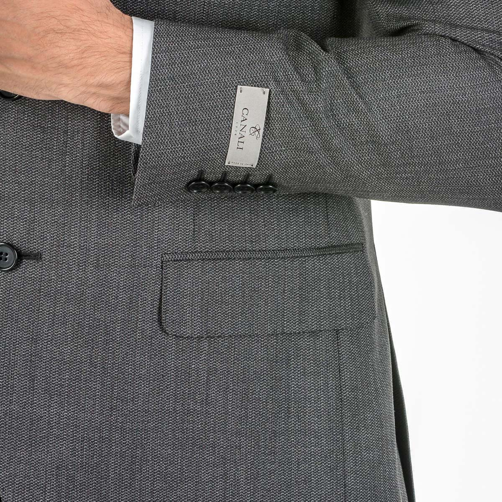 Canali Mens Suit Long Sleeves Dark Grey