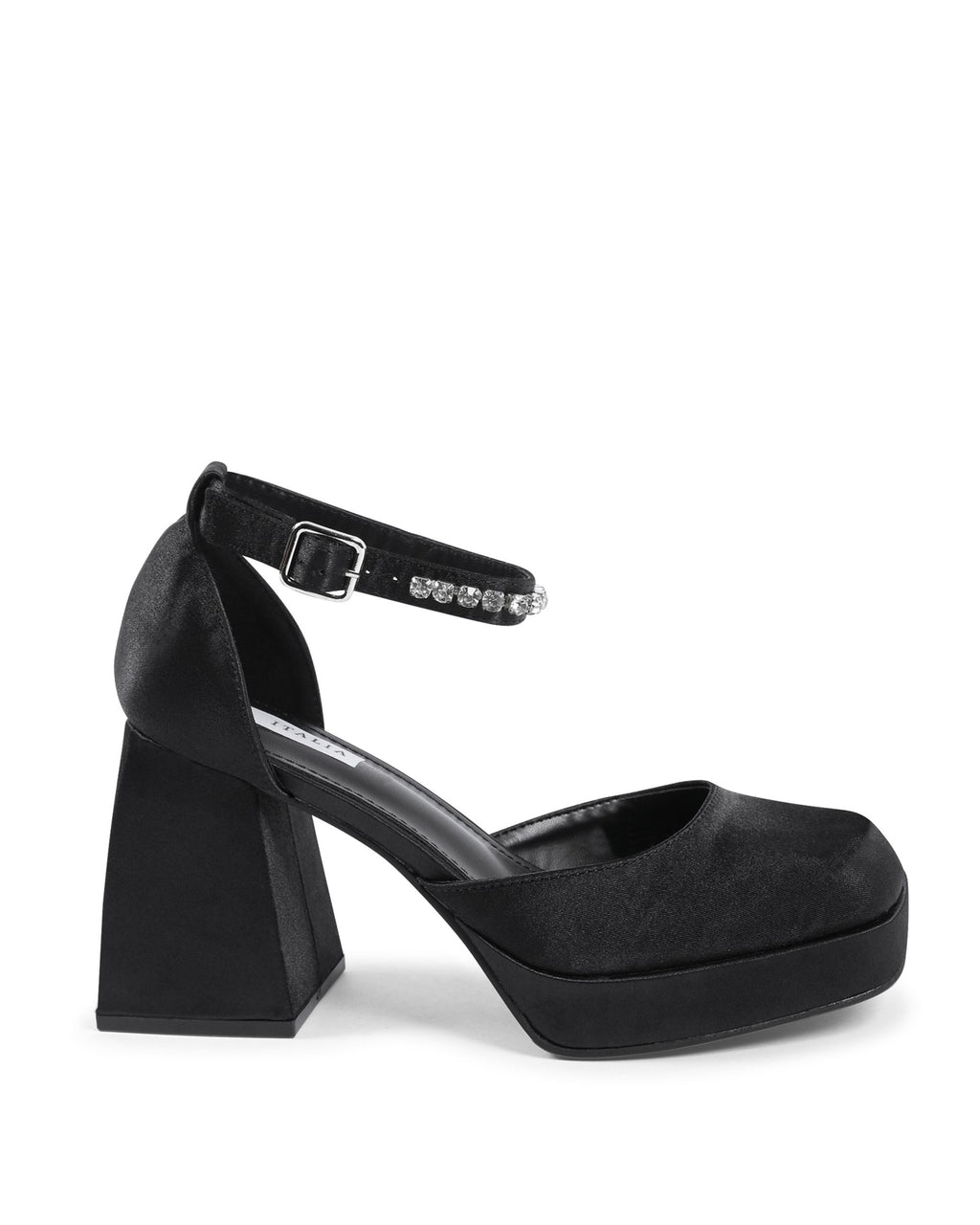19V69 Italia - Zapatos de salón con tira al tobillo para mujer, color negro, J010 NERO