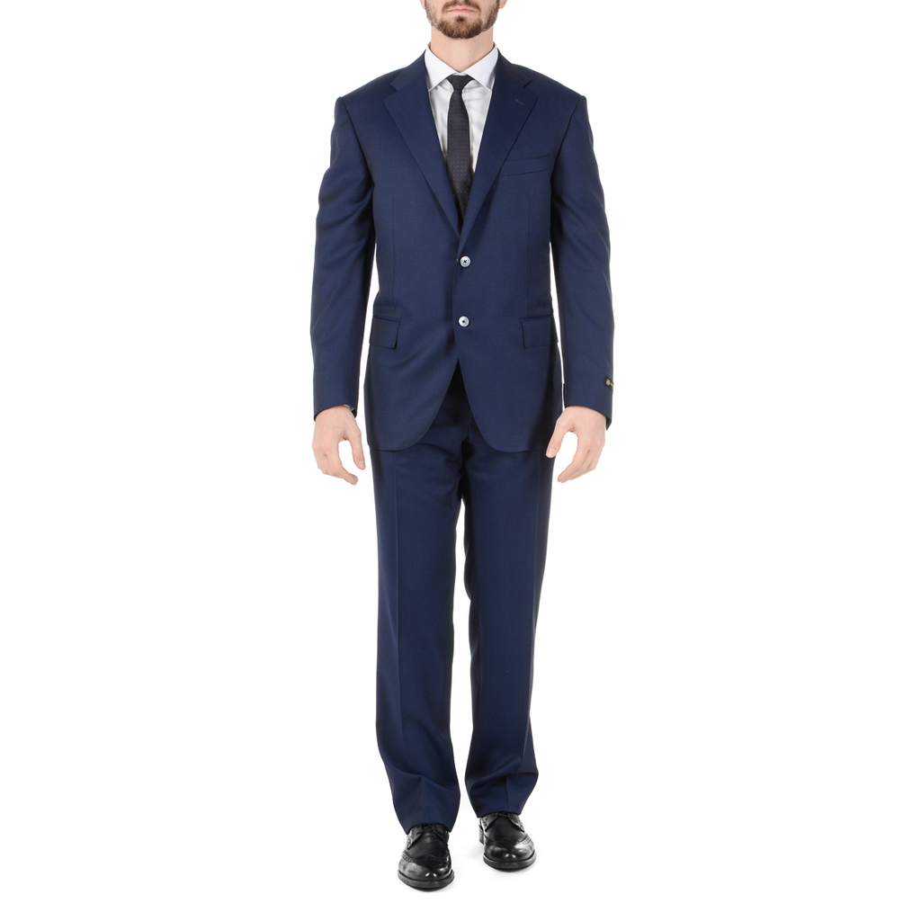 Corneliani Mens Suit Long Sleeves Blue Super 110's