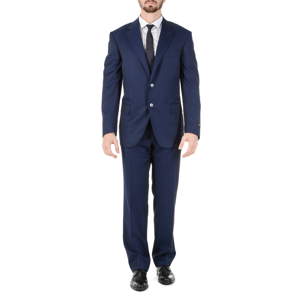 Corneliani Mens Suit Long Sleeves Blue Super 110's