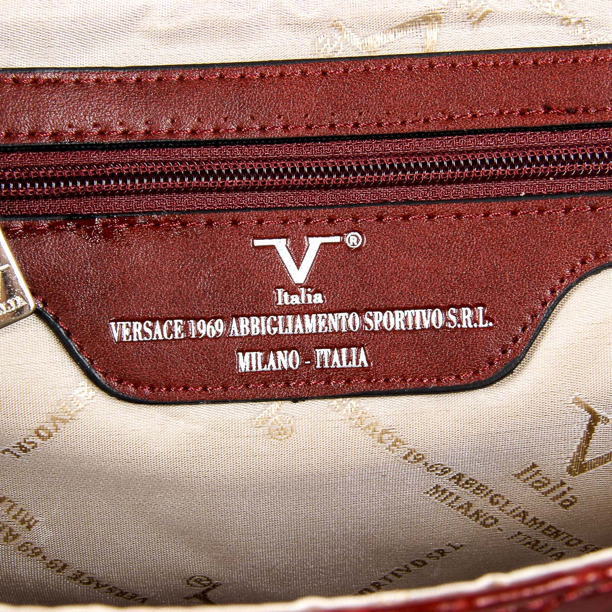 Bolso de mano para hombre V 1969 Italia rojo oscuro LEROY