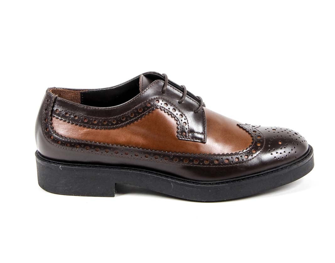 Zapato brogue para mujer V 1969 Italia B1670 VITELLO T. MORO COCCO