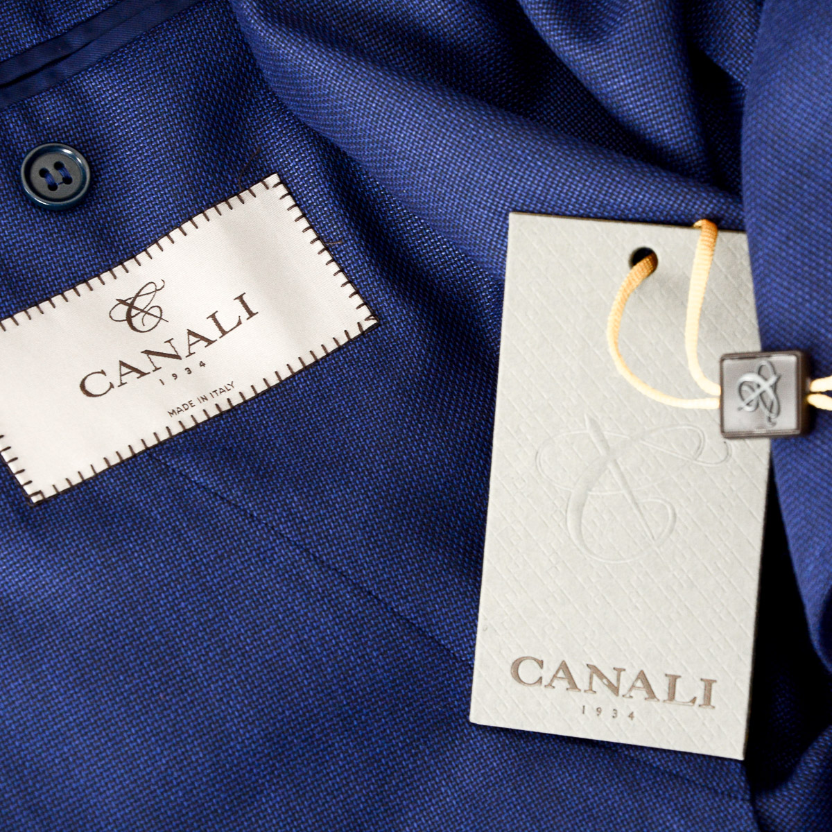 Chaqueta Canali para hombre de manga larga azul