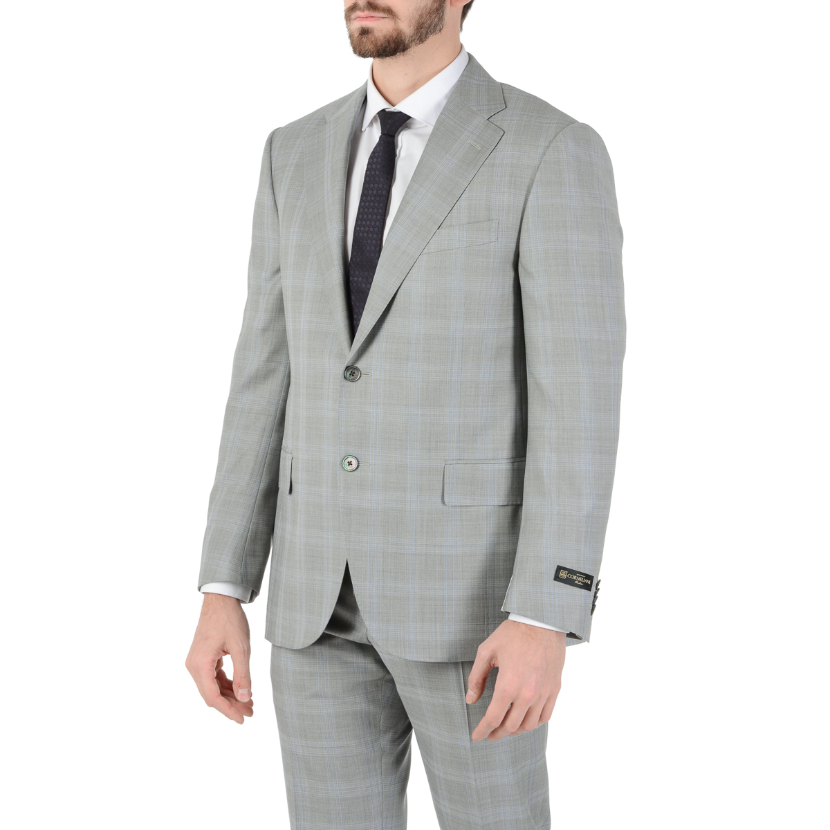 Corneliani Mens Suit Long Sleeves Grey Super 150's
