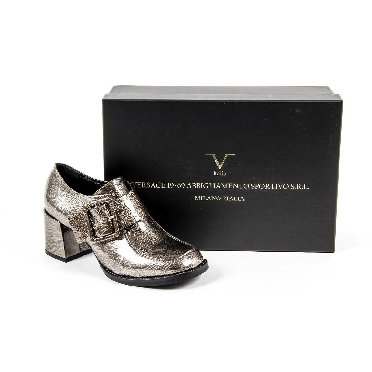Mocasín de tacón para mujer V 1969 Italia B2450 CRASH CANNA FUCILE