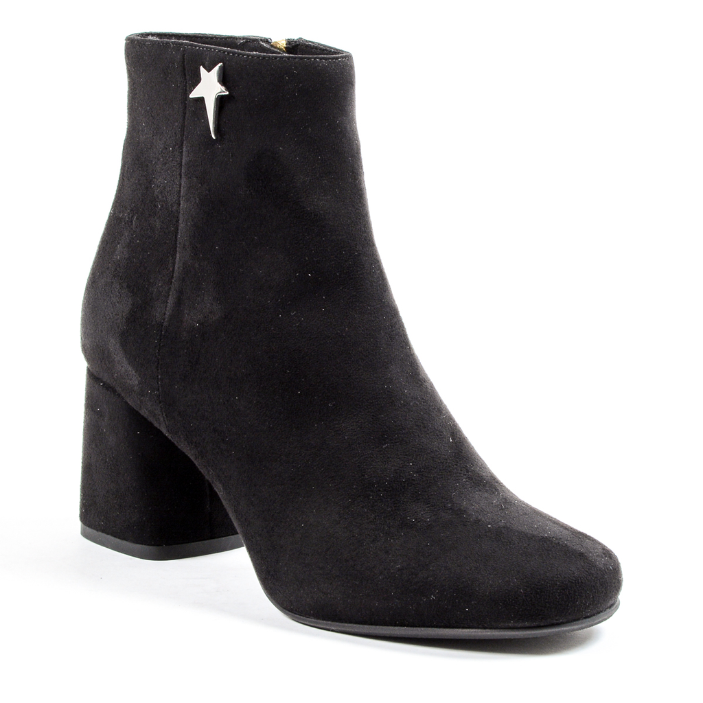 Andrew Charles Womens Heeled Ankle Boot Black DOLLY