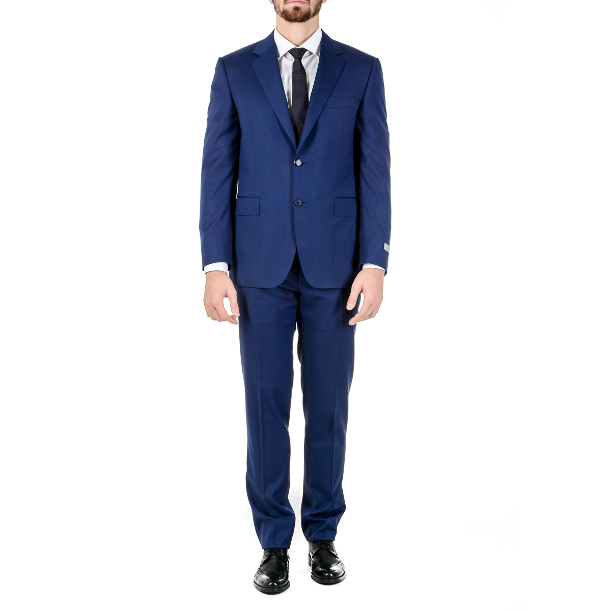 Canali Mens Suit Long Sleeves Blue Travel Natural Comfort