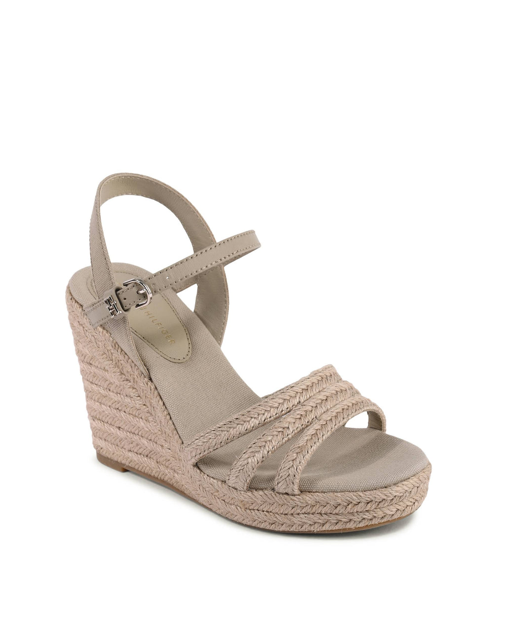Tommy Hilfiger - Sandalias de cuña para mujer, color caqui, FW0FW07220RBT