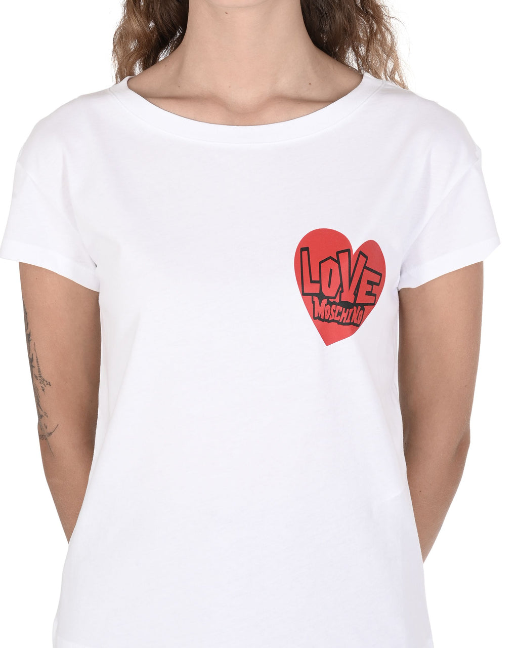 Camiseta de mujer Love Moschino W 4 F30 3G M 3876 A00 BLANCO ÓPTICO