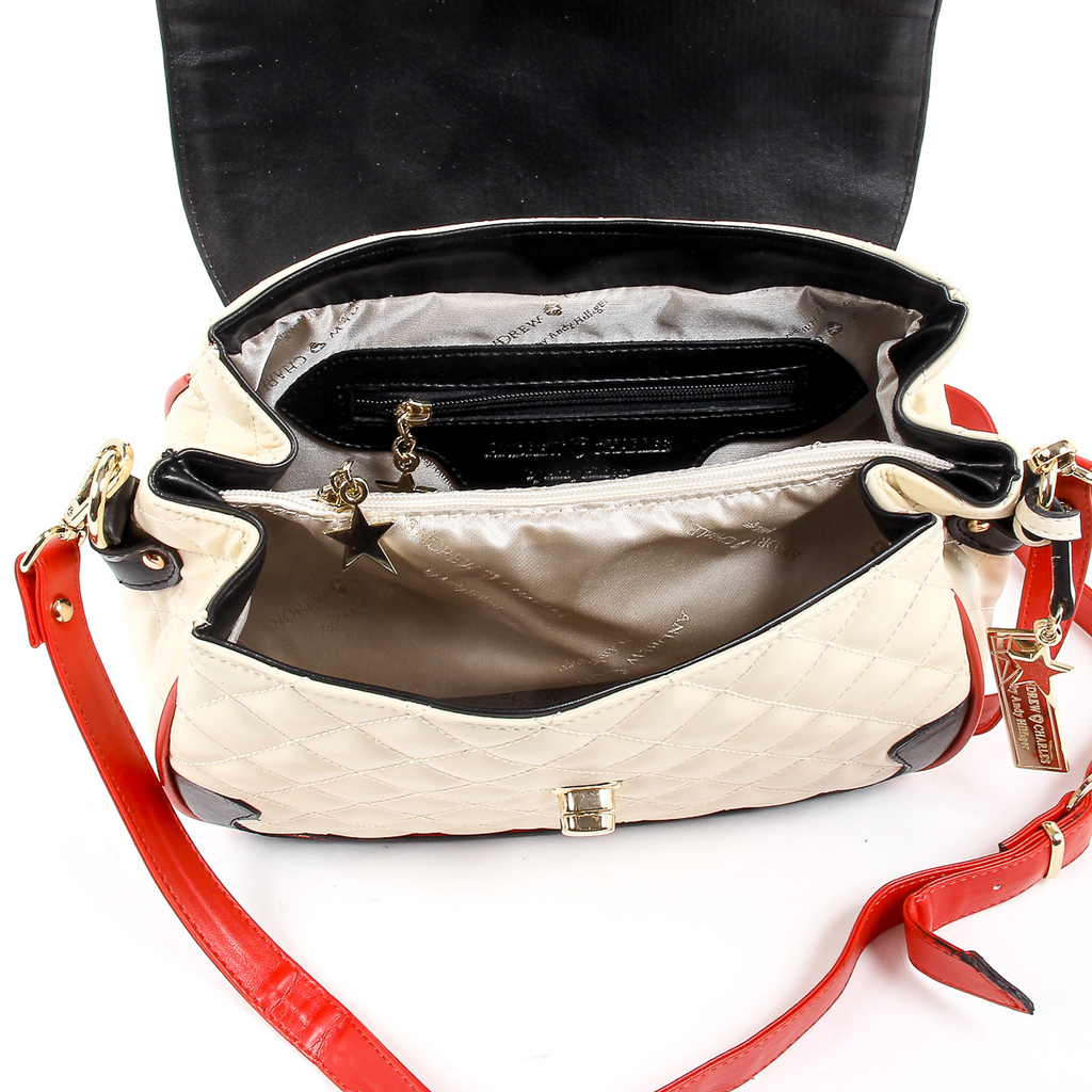 Bolso de mano para mujer Andrew Charles Beige DOMINIQUE