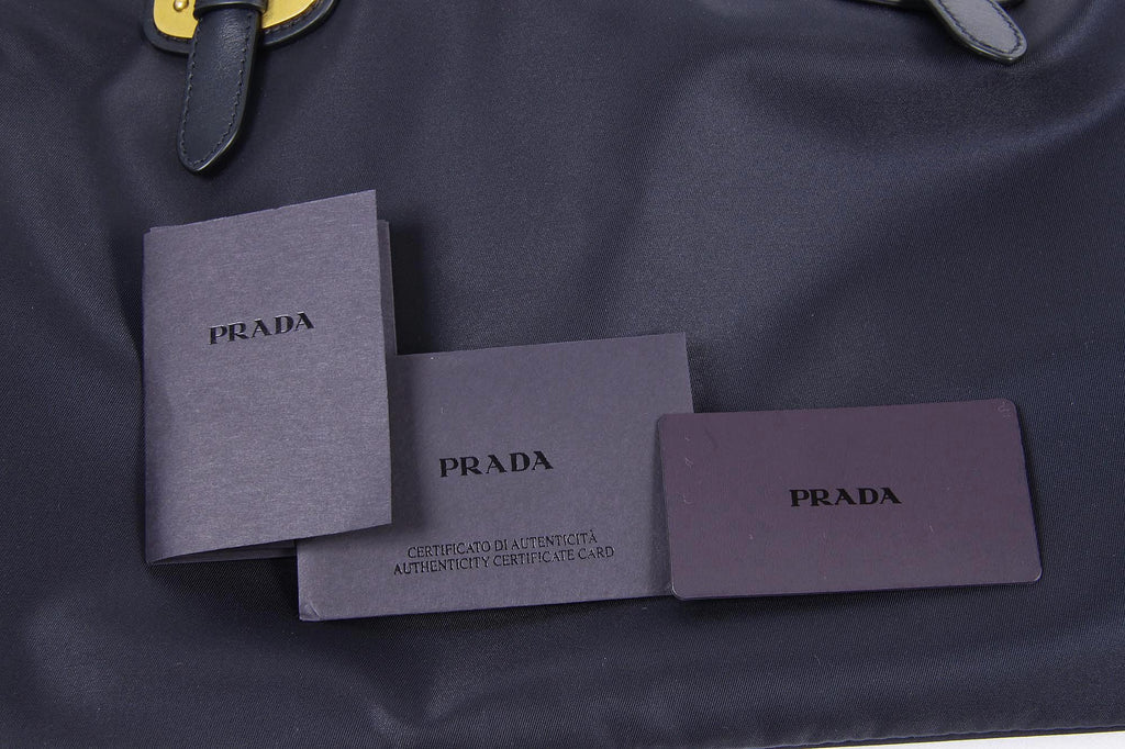 Bolso tote Prada BN1902 Bleu Tessuto Soft Calf