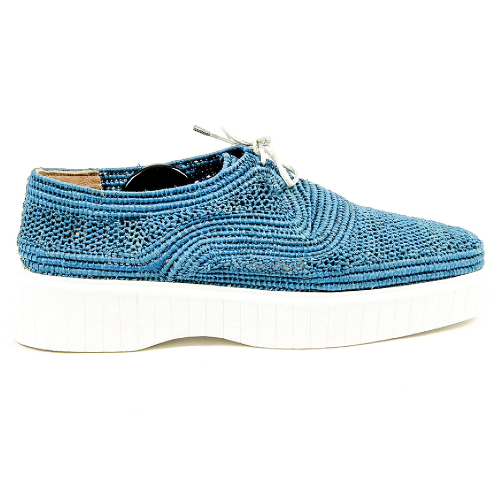 Robert Clergerie Paris Zapatilla para mujer POCO PAILLE BLEU DBL POUDRE