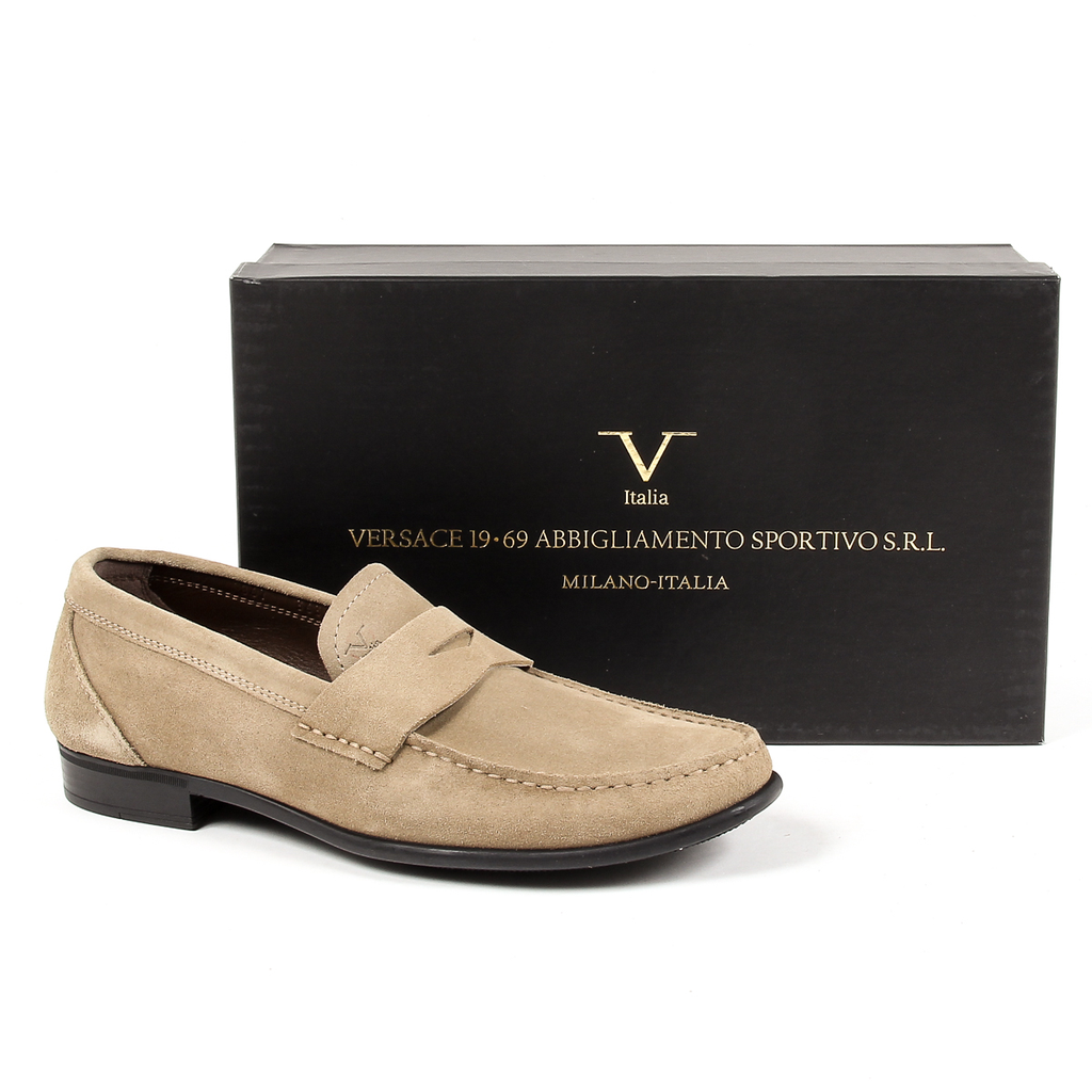 Mocasín para hombre V 1969 Italia Beige LEONARDO