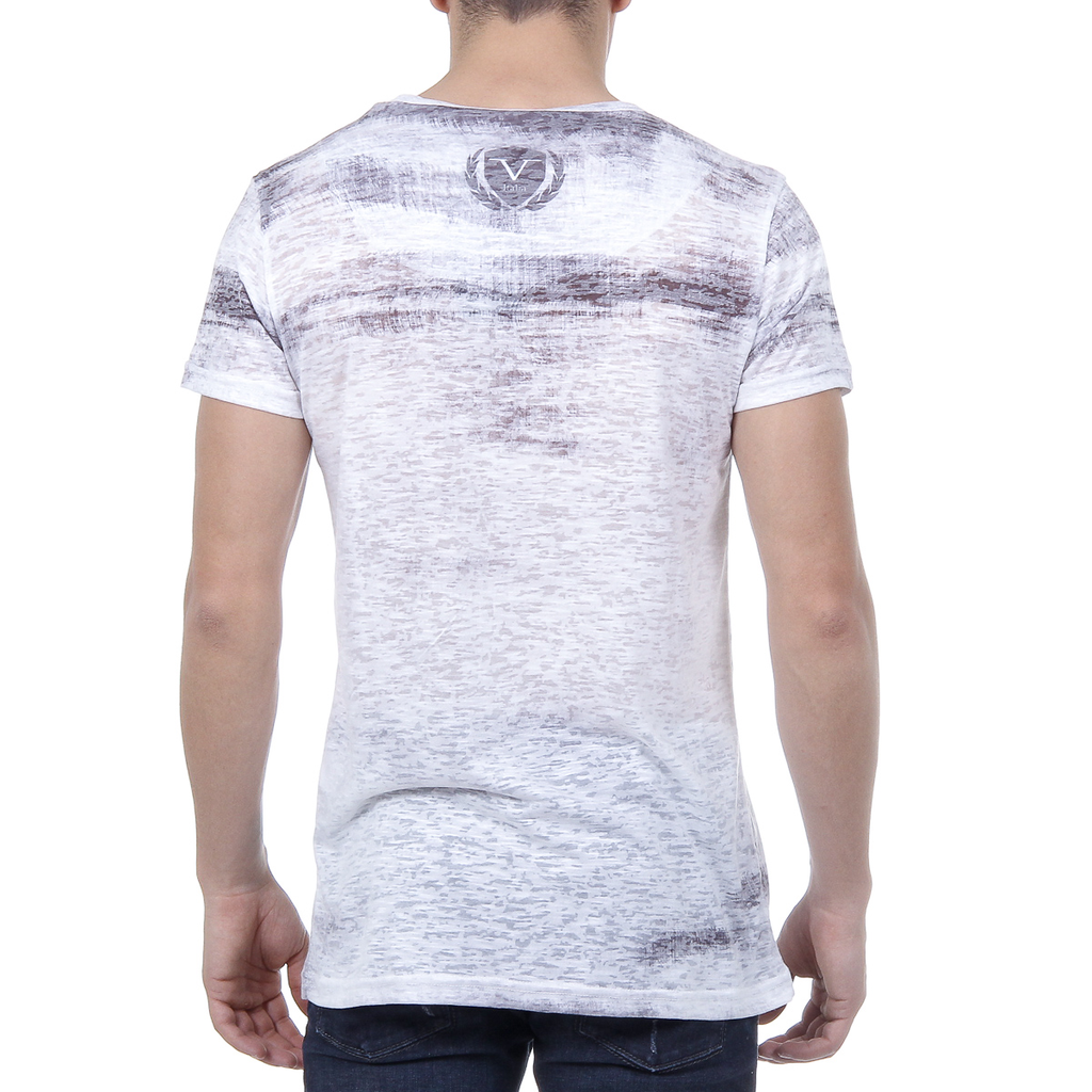 V 1969 Italia Mens T-shirt Short Sleeves Round Neck White LOGAN