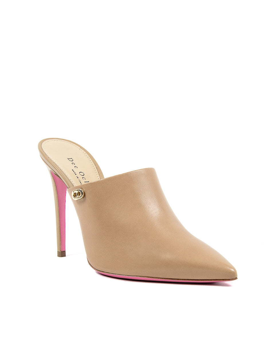 Sandalia tipo mule para mujer Dee Ocleppo 5103123 AGNELLATO CAMEL