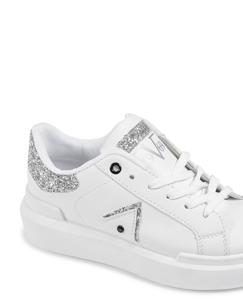 19V69 Italia Zapatillas de mujer V813 BIANCO ARGENTO