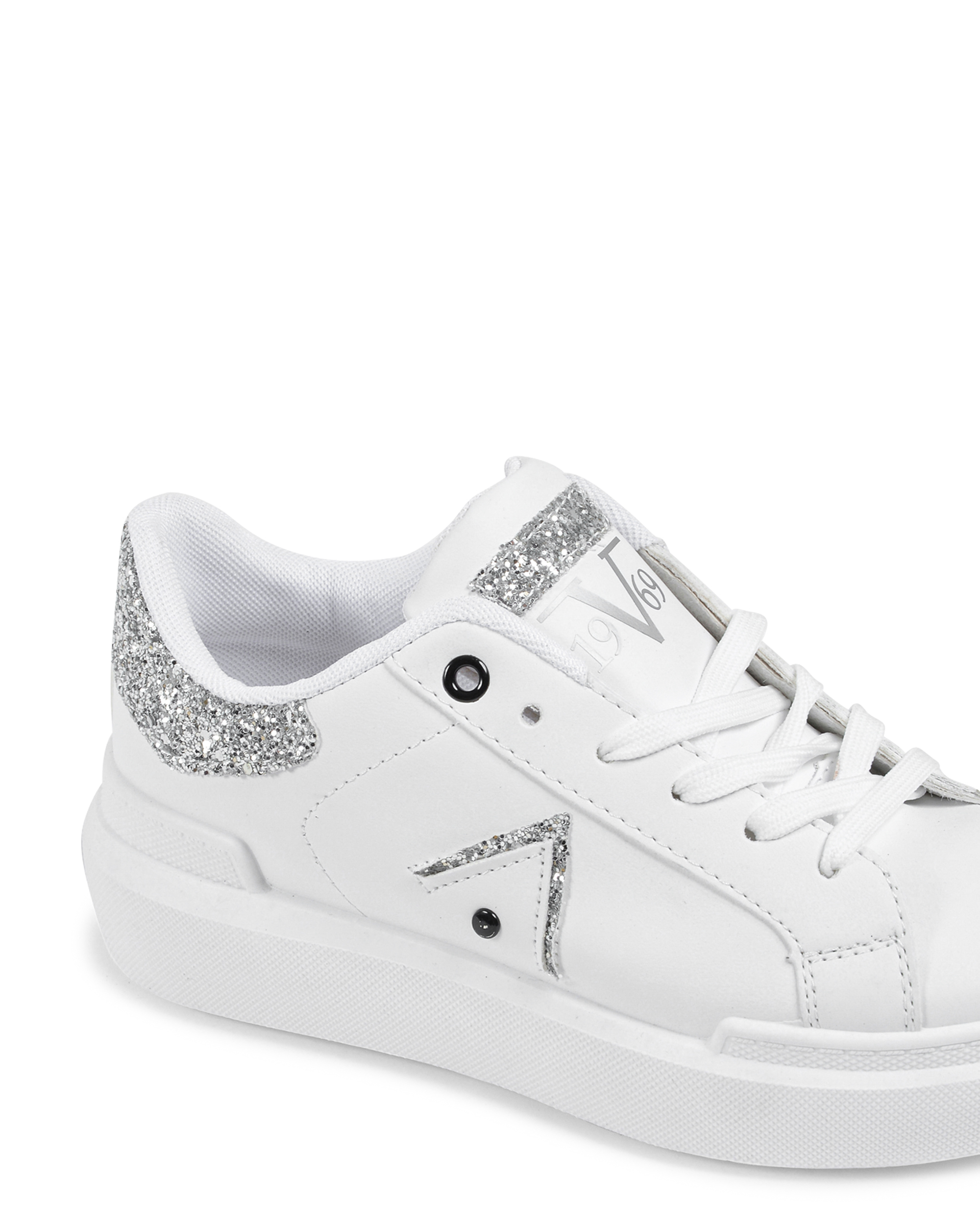 19V69 Italia Zapatillas de mujer V813 BIANCO ARGENTO