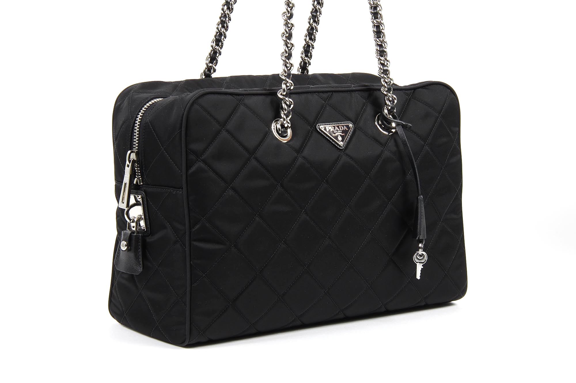 Bolso acolchado Prada BL0774 Nero Tessuto Impuntu