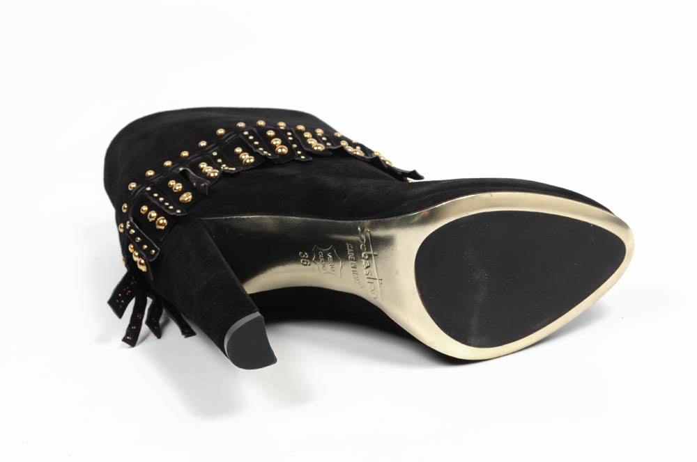 Botín de mujer Sebastian Milano S3982 CAMOSCIO ML NERO