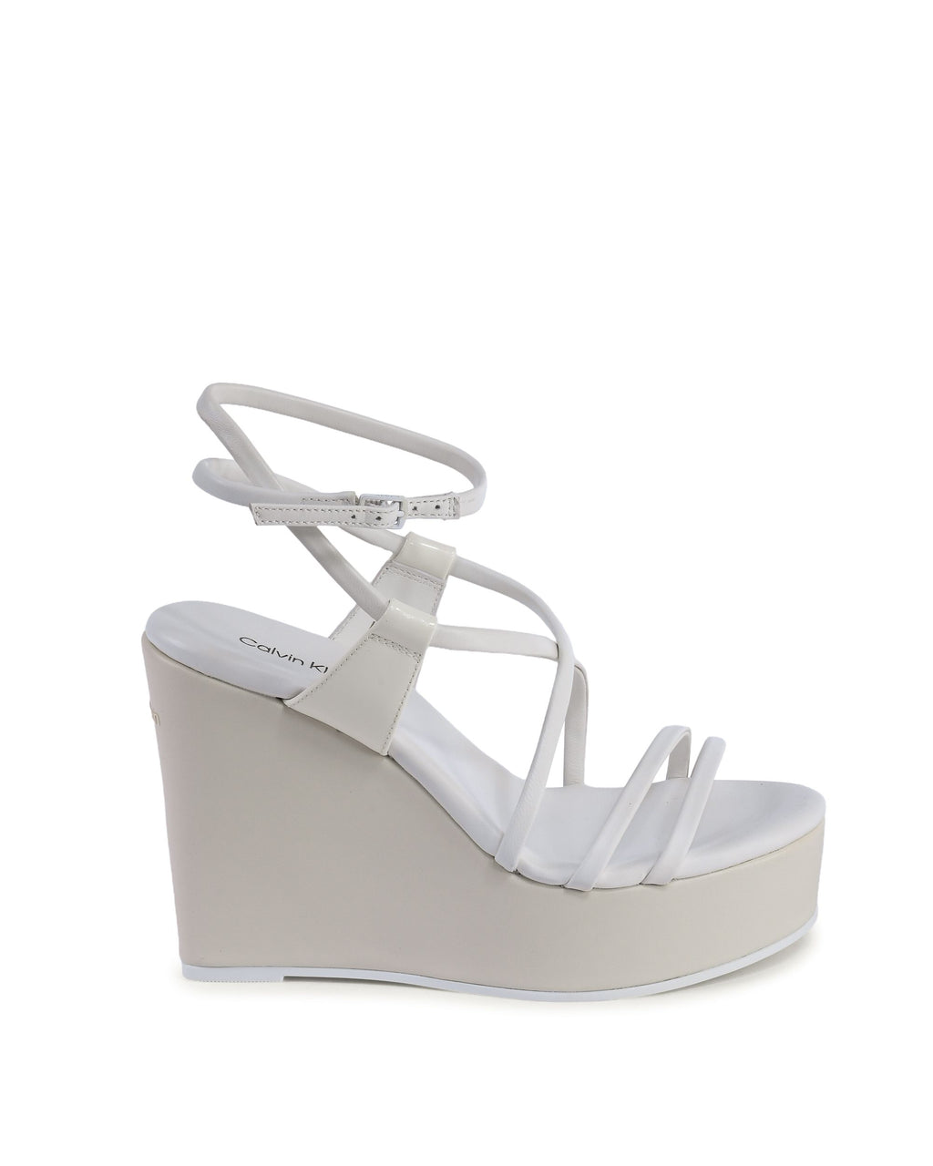 Calvin Klein - Sandalias de cuña para mujer, color blanco, HW0HW019520K9