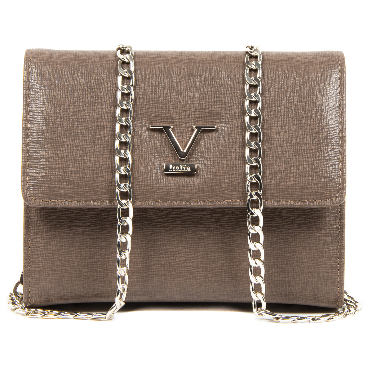 Bolso de mano para mujer V 1969 Italia color topo GENNY