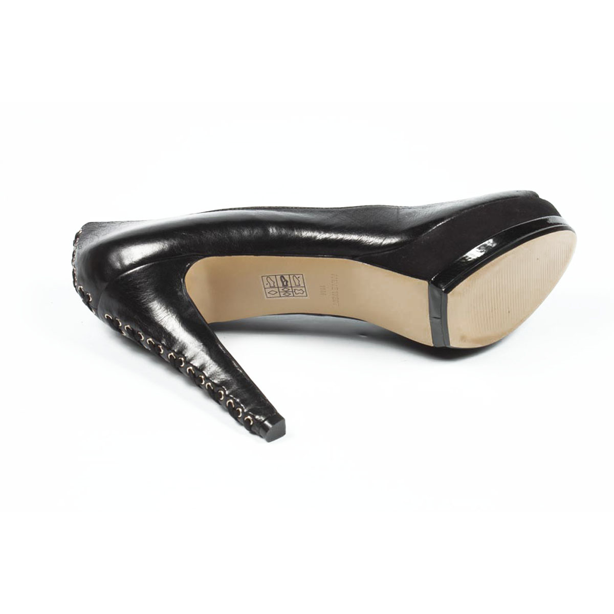 Zapatos de salón Nine West para mujer con punta abierta, color lila y negro