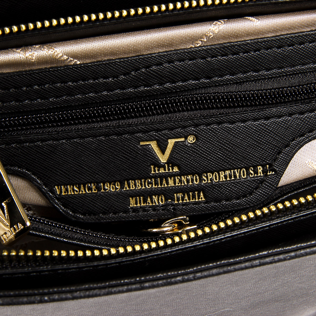 Bolso de mano para mujer V 1969 Italia VE014 NEGRO