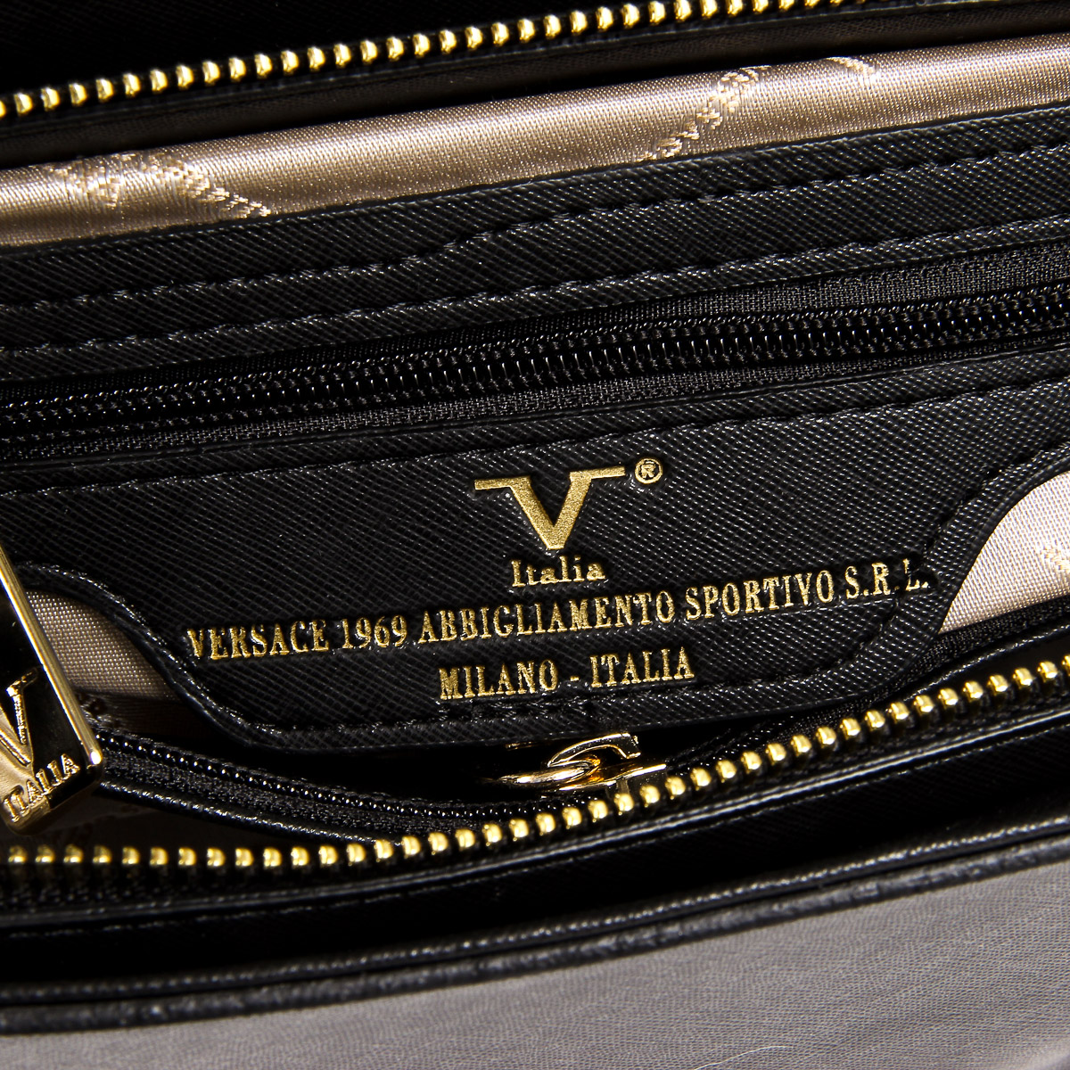 Bolso de mano para mujer V 1969 Italia VE014 NEGRO
