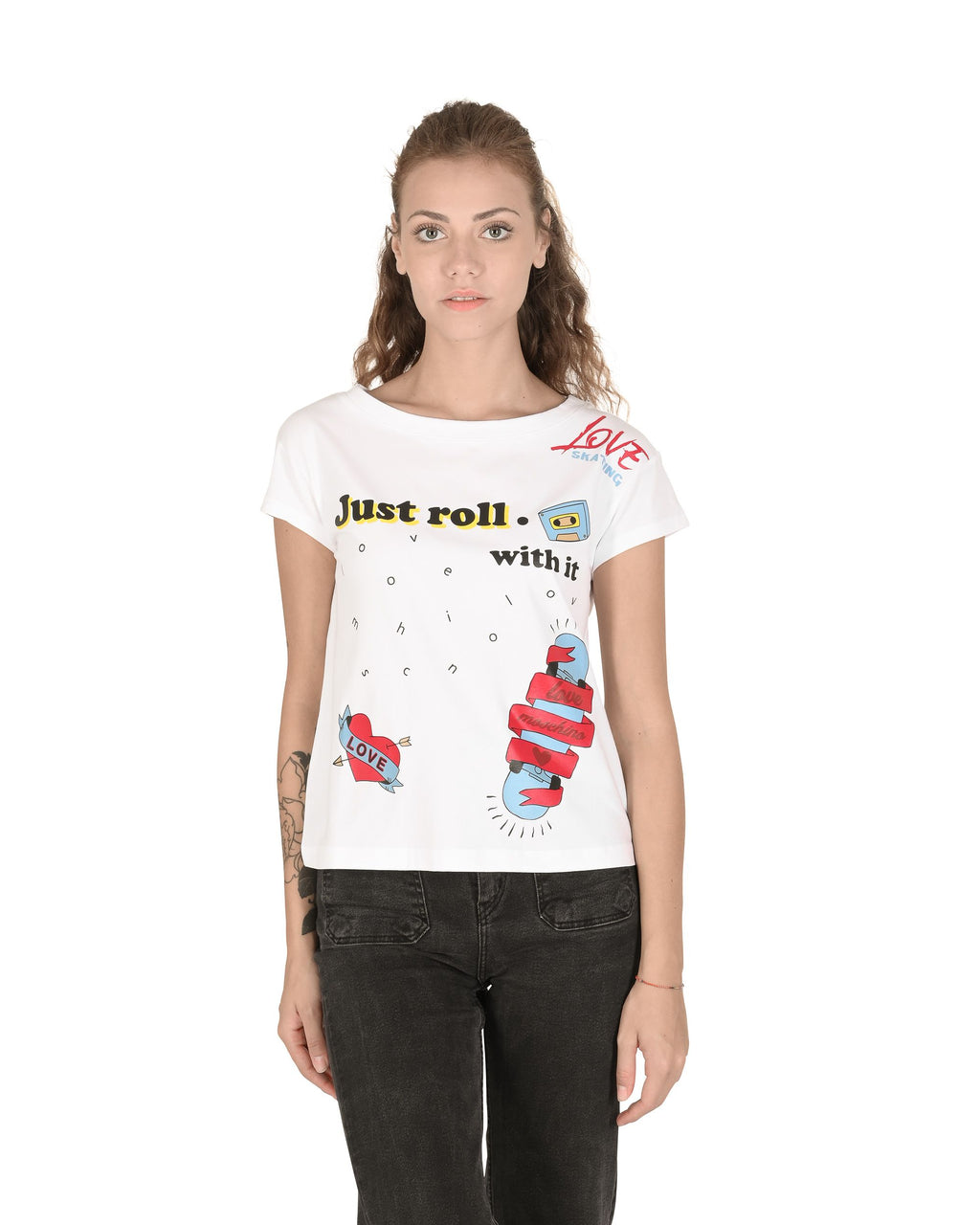 Camiseta Love Moschino para mujer W 4 F30 3E E 1951 A00 BLANCO ÓPTICO
