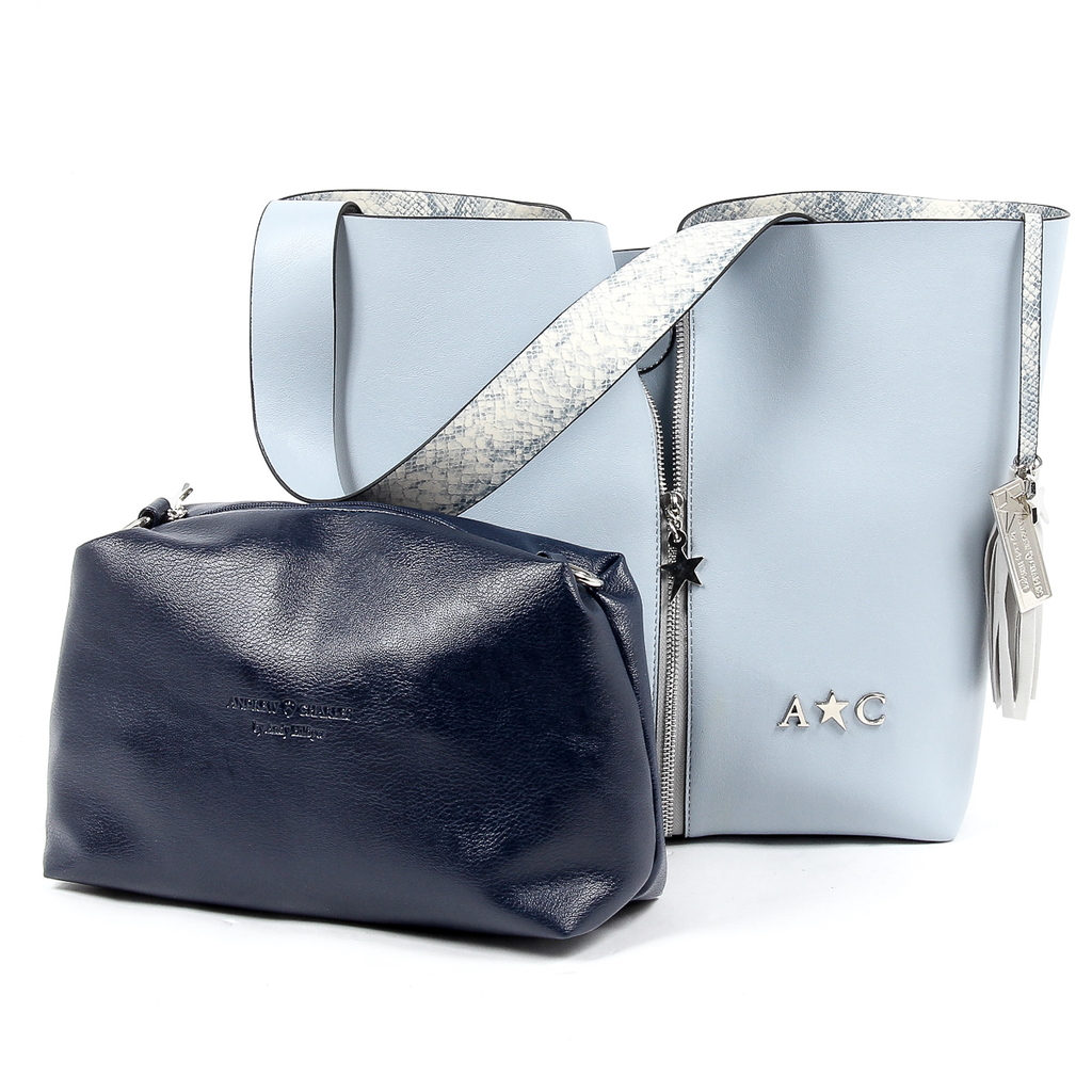 Andrew Charles Womens Handbag Light Blue JANE