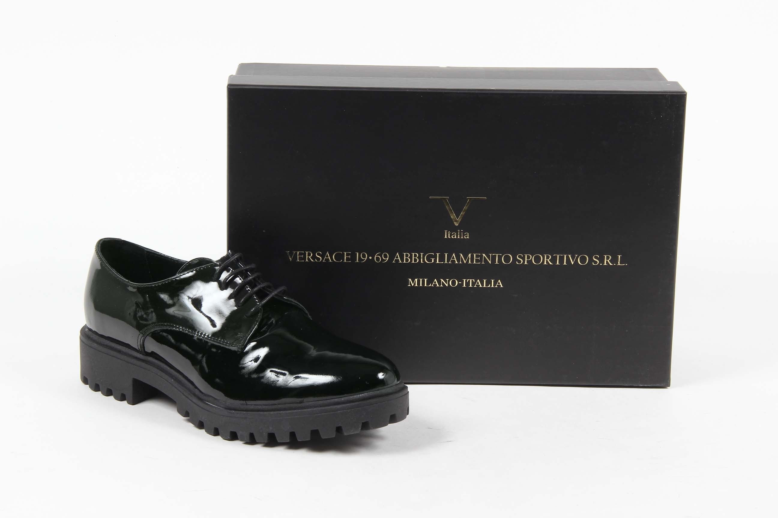 V 1969 Italia Zapato con cordones para mujer C01 VERNICE VERDE
