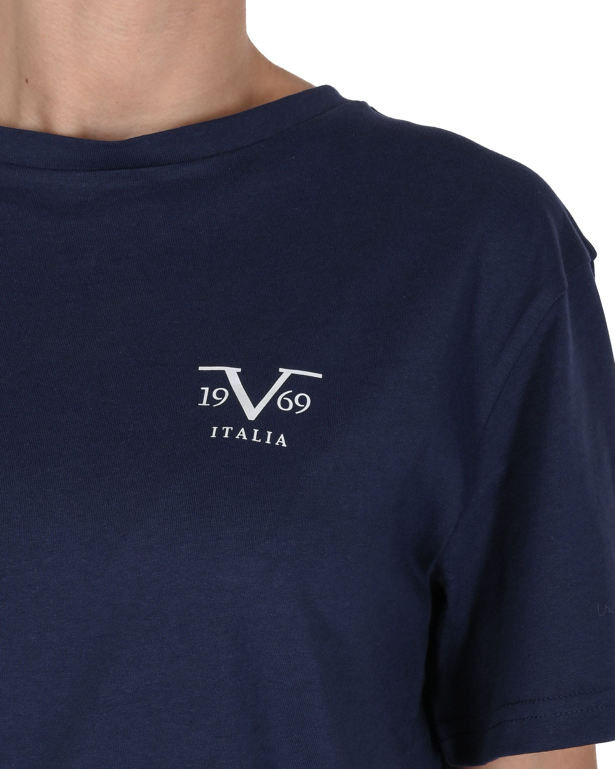 19V69 Italia Womens Basic T-Shirt VSC1WTS01 NAVY