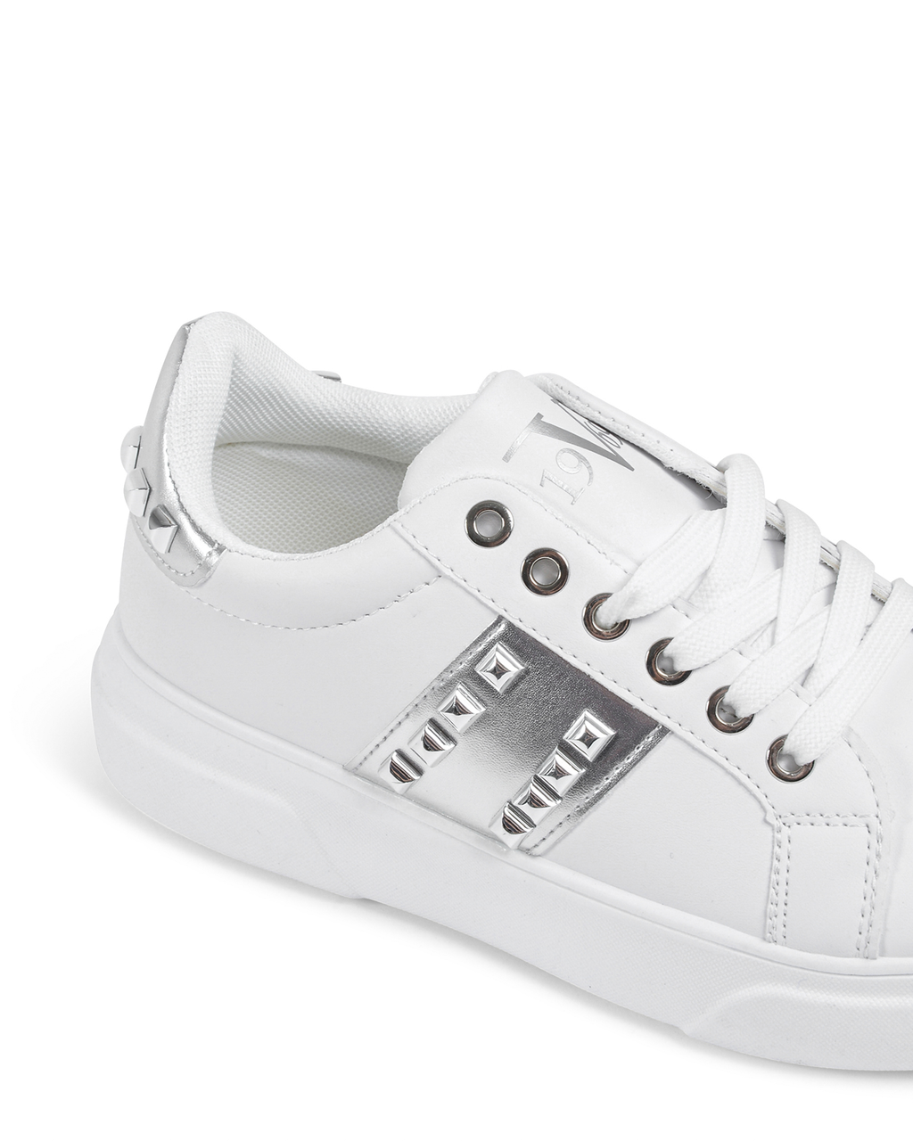 19V69 Italia Zapatillas de mujer V806 BIANCO ARGENTO