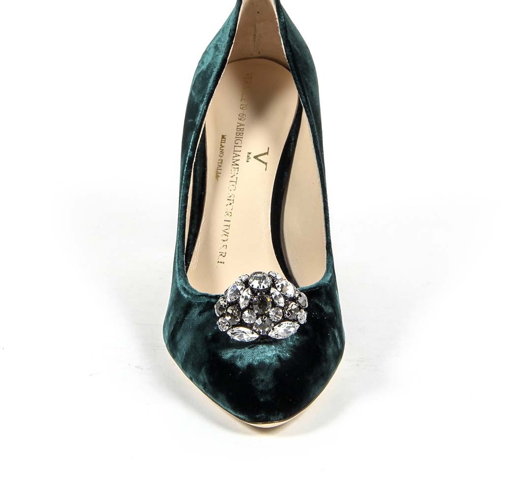 Zapatos de salón para mujer V 1969 Italia 3102045 VELLUTO VERDE