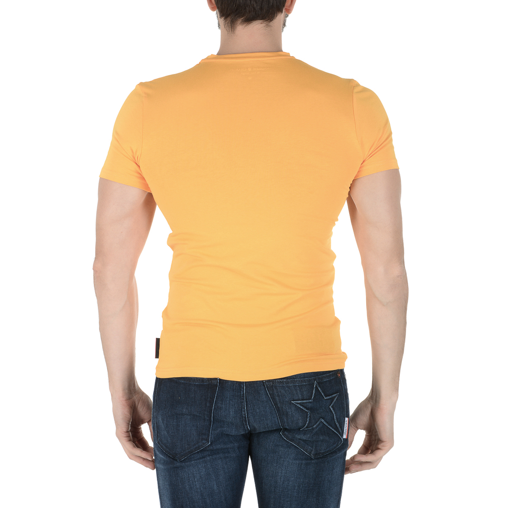 Camiseta Andrew Charles para hombre, manga corta, cuello redondo, amarilla, KEITA